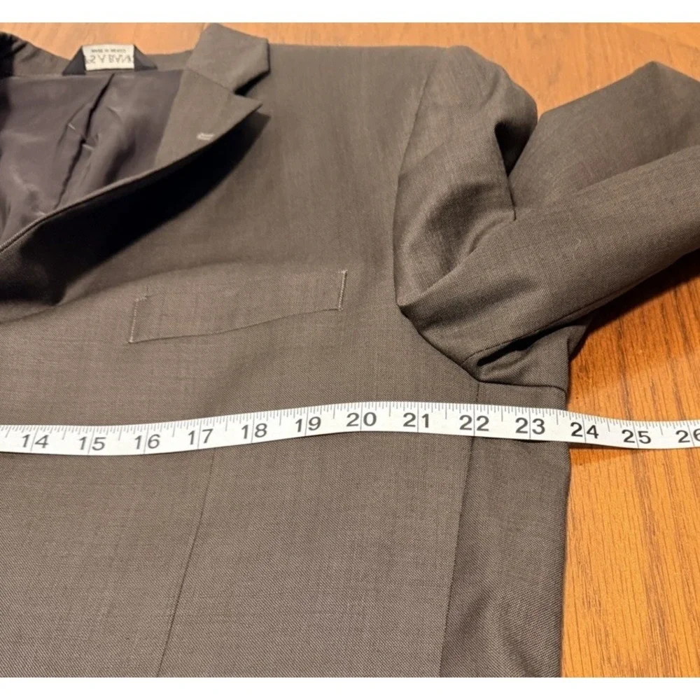 JOS A BANK Traveler's‎ Collection Mens 46R Tailored Fit Wool Blazer Jacket Brown
